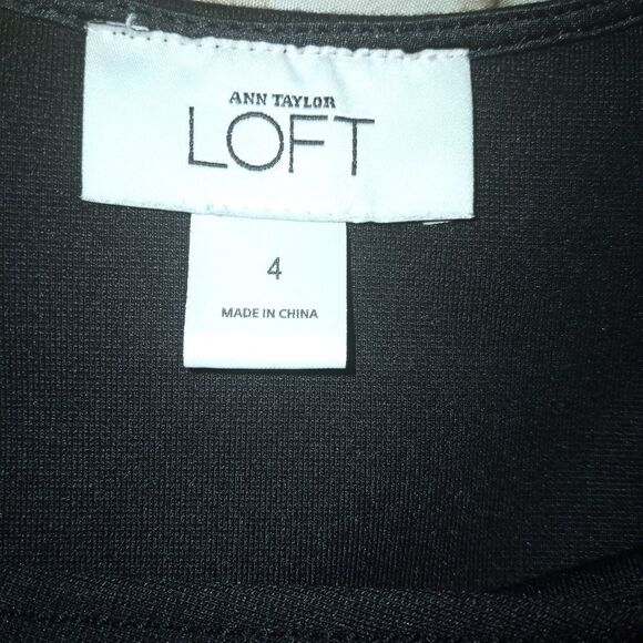 ANN TAYLOR LOFT BLACK SEQUIN DRESS SZ.4 EUC - Picture 7 of 7